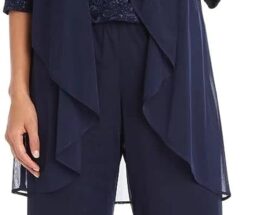 R&M Richards Womens Petites 3PC Lace Trim Pant Outfit