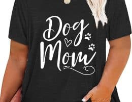 Plus Size Dog Mom Shirts Womens Tshirts Graphic Tees Short Sleeve Summer Tops Tunic