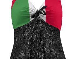 Women's Fashion Swimsuit Italian Flag Elegant 2 Piece Swimwear L