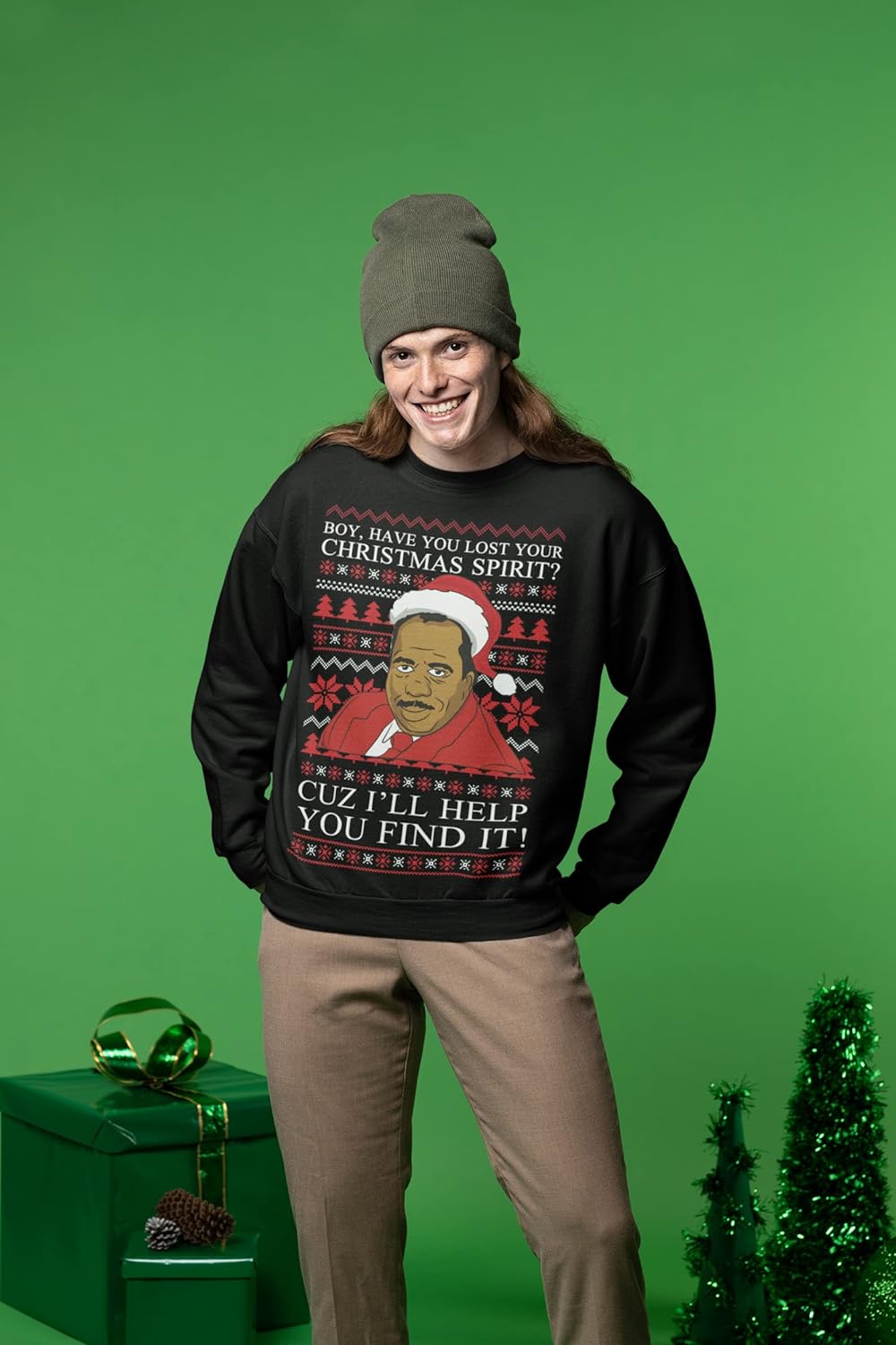 Wild Bobby Christmas Spirit I'll Help You Find It Stanley Hudson Ugly Christmas Sweater Review
