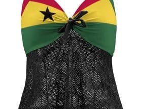 Two-Piece Swimsuit Ghana Flag Adjustable Strap Swimwear Beachwear Summer Beach Bathing Suits for Womens XL