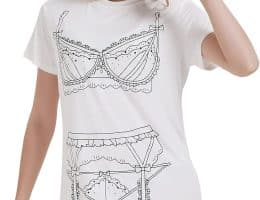 JULGIRL Women's Funny Lingerie Nightgown Cute Print Short Sleeve Tshirt Sleepdress